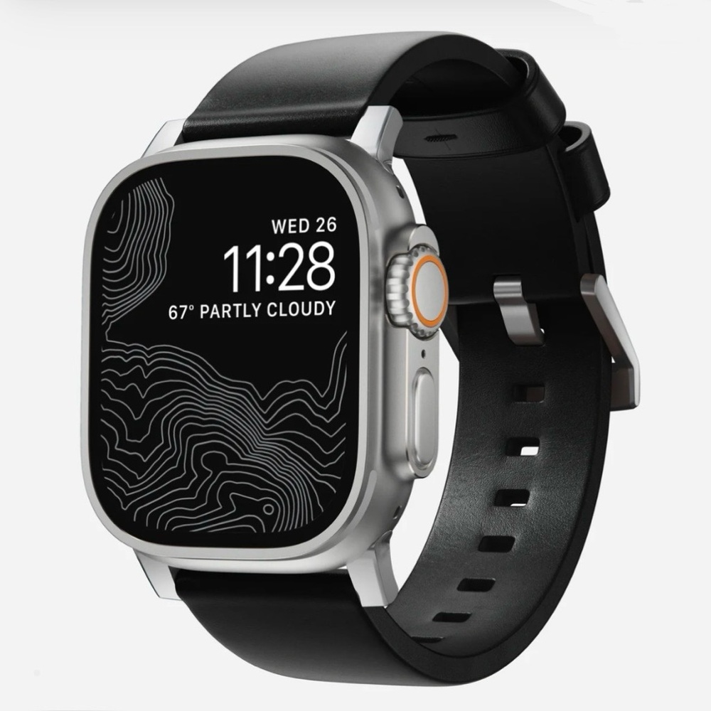 BUNDLE: Apple Watch Ultra, Titanium + Nomad Leather Watch Band